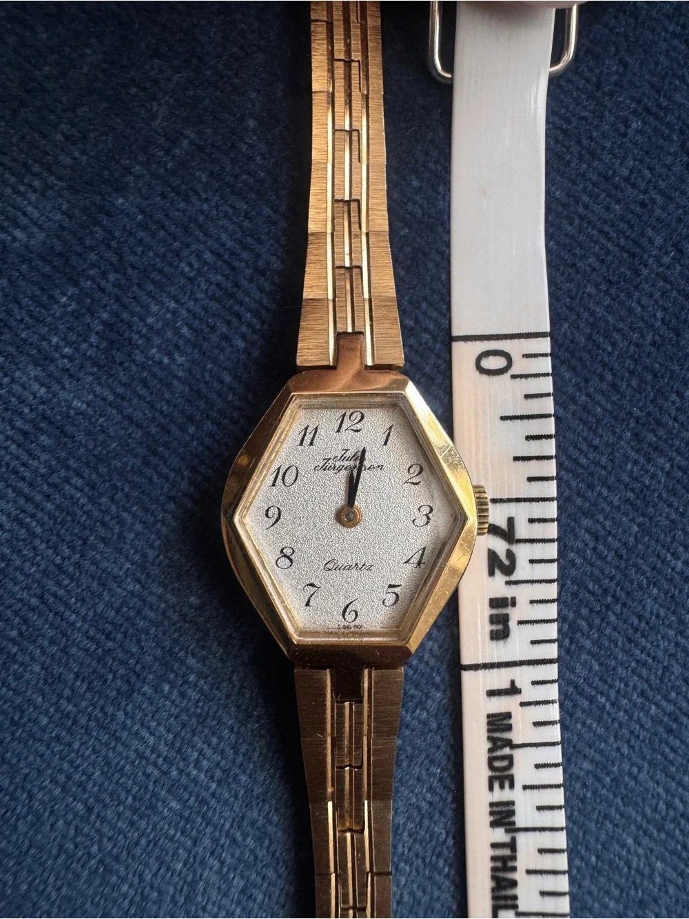Vintage Jules Jurgensen Gold tone hexagonal case Ladies Quartz Watch